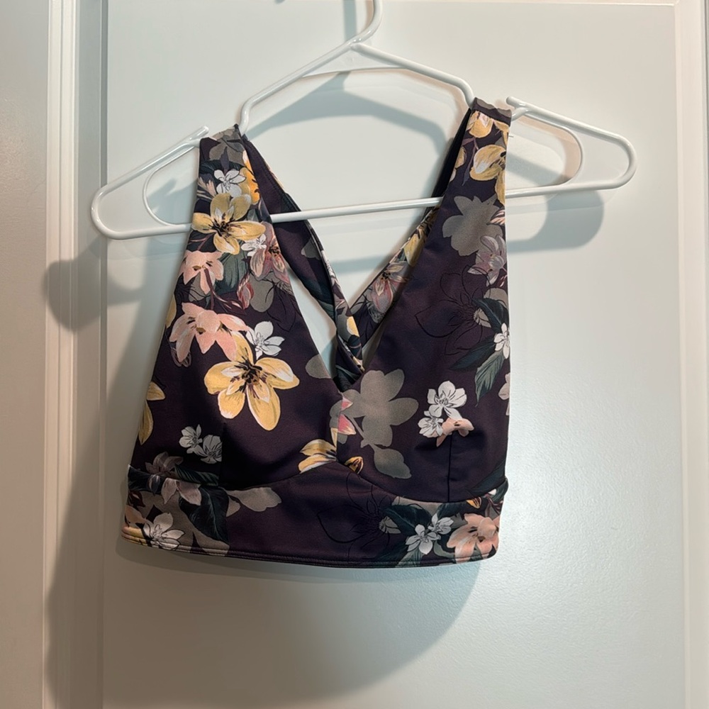 XS Floral Print Sports Bra